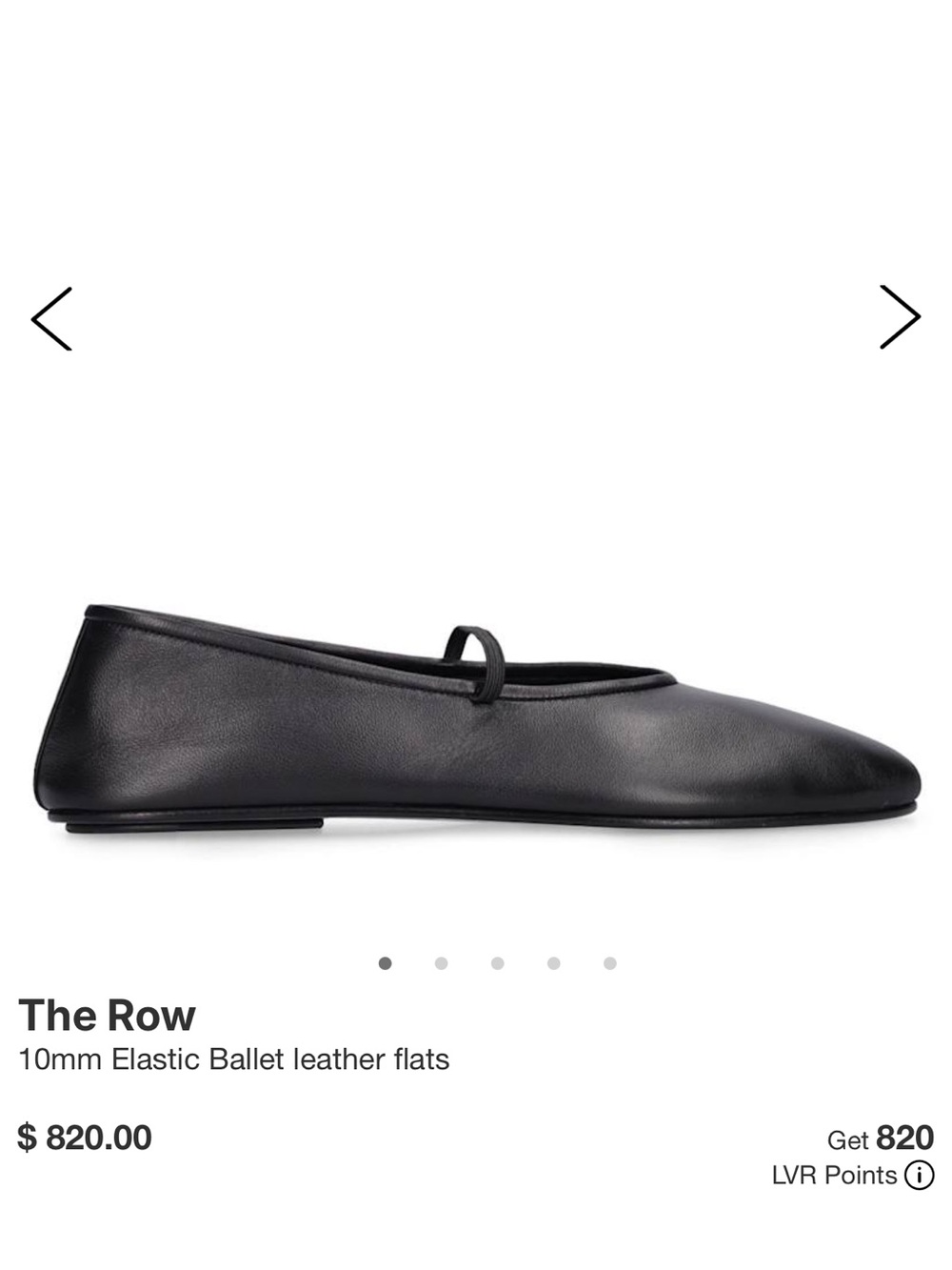 The Row Black Elastic-Strap Leather Ballet Flat -sz 37.5 rare!!! Great condition